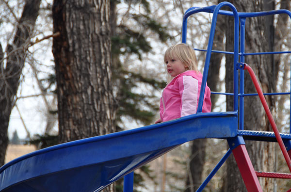 Pink Jacket on the Slide II